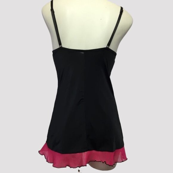 BLACK & Pink Baby Doll Chemise Size Medium - Picture 2 of 9